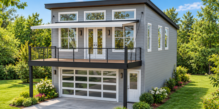 1405 Sq Ft Modern House Plan with 3 Bedrooms, 2 Bathrooms, and a 4-Car Garage