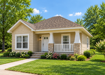 1073 Sq Ft Craftsman House Plan with 2 Bedrooms, 2 Bathrooms, and a Covered Front Porch