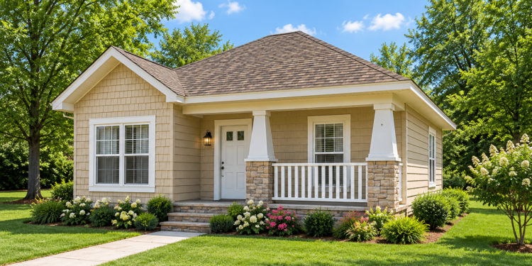 1073 Sq Ft Craftsman House Plan with 2 Bedrooms, 2 Bathrooms, and a Covered Front Porch