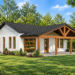 912 Sq Ft Craftsman House Plan with 1 Bedroom, 1.5 Bathrooms, and a Kitchen Island