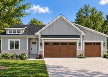 1495 Sq Ft Modern Farmhouse Plan with 3 Bedrooms, 2 Bathrooms, and a 3-Car Garage