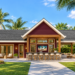744 Sq. Ft. Pool House Plan with 1 Bedroom and 1 Bathroom