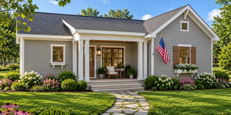 780 Sq Ft Cottage House Plan with 2 Bedrooms, 1 Bathroom, and Front and Rear Porches