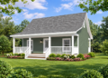 800 Sq. Ft. Southern House Plan with 2 Bedrooms and 1 Bathroom