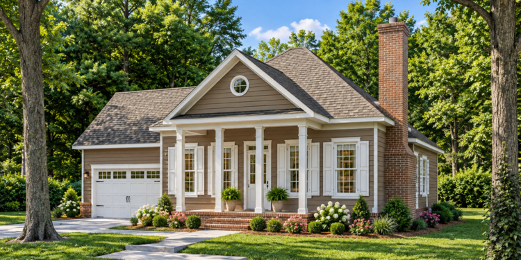 1172 Sq Ft Traditional House Plan with 2 Bedrooms, 2 Bathrooms, and a Front-Entry Garage