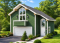 654 Sq Ft Contemporary House Plan with 1 Bedroom, 1 Bathroom, and a 2-Car Garage