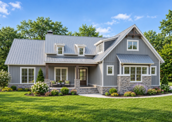 1,897 Sq. Ft. Modern Farmhouse Plan with 4 Bedrooms and 2.5 Bathrooms