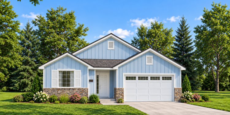1516-Square-Foot Modern Farmhouse Plan with 3 Bedrooms, 2 Bathrooms, and a 2-Car Garage