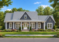 649 Sq Ft ADU House Plan with 1 Bedroom, Flex Room, and Vaulted Open Living Space
