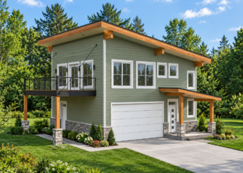 1359 Sq Ft Modern House Plan with 2 Bedrooms, 2 Bathrooms, and a 2-Car Garage
