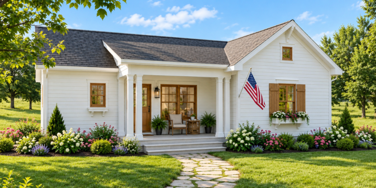 780 Sq. Ft. New American Cottage Plan with 2 Bedrooms and 1 Bathroom