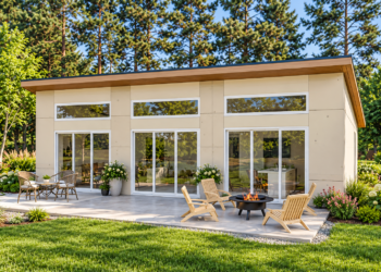 1014-Square-Foot Contemporary Getaway House Plan with 2 Bedrooms and 1 Bathroom