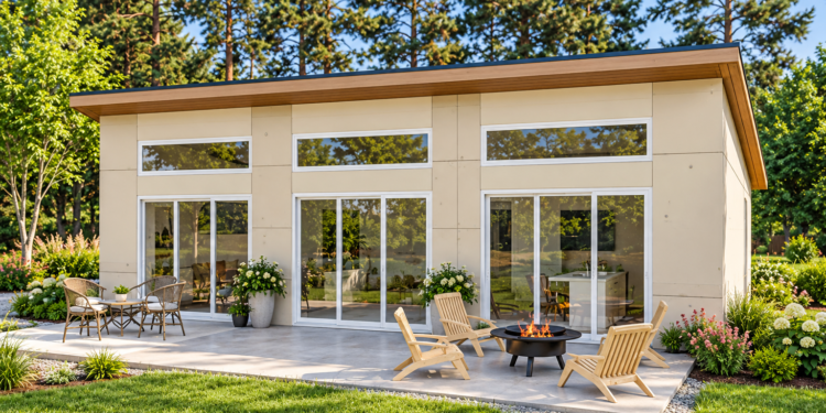 1014-Square-Foot Contemporary Getaway House Plan with 2 Bedrooms and 1 Bathroom