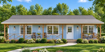 1,056 Sq. Ft. Modern Farmhouse Plan with 3 Bedrooms and 2 Bathrooms