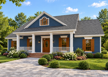 1636 Sq Ft Farmhouse Plan with 3 Bedrooms, 2 Bathrooms, and a 2-Car Garage