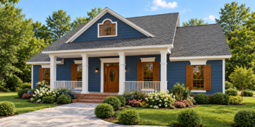1636 Sq Ft Farmhouse Plan with 3 Bedrooms, 2 Bathrooms, and a 2-Car Garage
