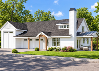 1,273-Square-Foot Modern Barndominium House Plan with RV Garage and Bonus Room