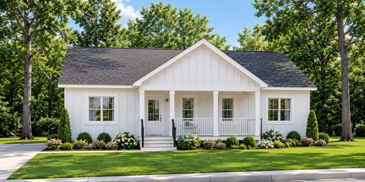 1410 Sq Ft Ranch House Plan with 3 Bedrooms, 2 Bathrooms, and a Front Porch