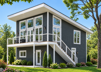 678 Sq Ft Modern House Plan with 1 Bedroom, 1 Bathroom, and a 2-Car Garage