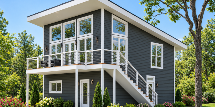 678 Sq Ft Modern House Plan with 1 Bedroom, 1 Bathroom, and a 2-Car Garage