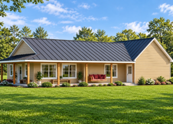 999 Sq Ft Country House Plan with 1 Bedroom, 1.5 Bathrooms, and a Wraparound Porch