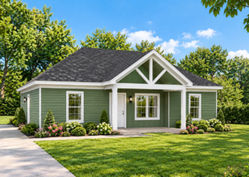 1247 Sq Ft Craftsman House Plan with 3 Bedrooms, 2 Bathrooms, and a Front Porch