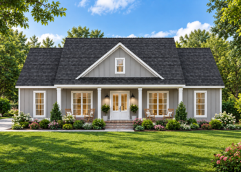 1,924 Sq. Ft. Modern Farmhouse Plan with 3 Bedrooms and 2.5 Bathrooms