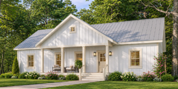 1622 Sq Ft Modern Farmhouse Plan with 3 Bedrooms and 2 Bathrooms