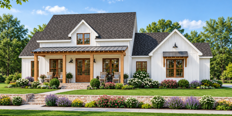 2,291 Sq. Ft. Modern Farmhouse Plan with 4 Bedrooms and 2.5 Bathrooms
