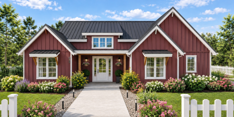 1651-Square-Foot Modern Farmhouse Plan with 3 Bedrooms, 2 Bathrooms, and a Vaulted Primary Suite