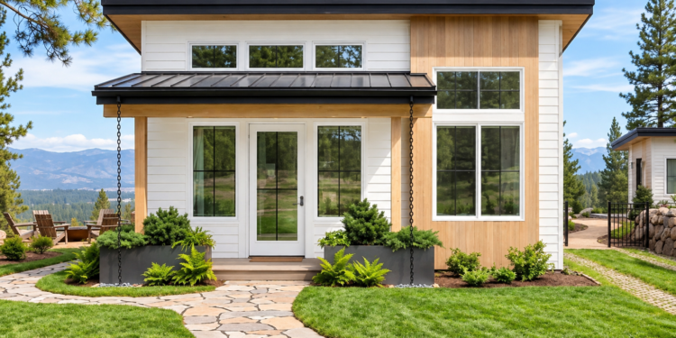 611 Sq Ft Contemporary Northwest Cabin House Plan with 1 Bedroom and a Front Porch