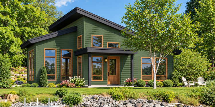 850-Square-Foot Modern Vacation Home Plan with 2 Bedrooms, 1 Bathroom, and a Spacious Rear Porch