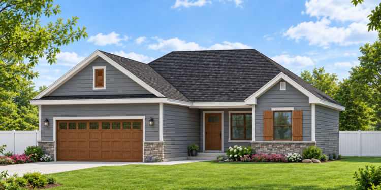 1373 Sq Ft Ranch House Plan with 3 Bedrooms, 2 Bathrooms, and a 2-Car Garage