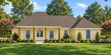1778 Sq Ft French Country House Plan with 3 Bedrooms and 2 Bathrooms