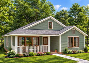 997 Sq Ft Cottage House Plan with 2 Bedrooms, 2 Bathrooms, and a Welcoming Front Porch