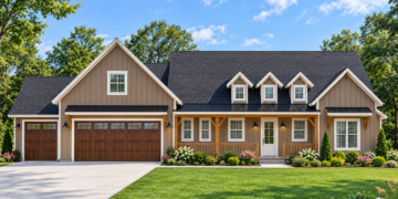 1715-Square-Foot Modern Farmhouse Plan with 1–4 Bedrooms, 1.5–3.5 Bathrooms, and a 3-Car Garage