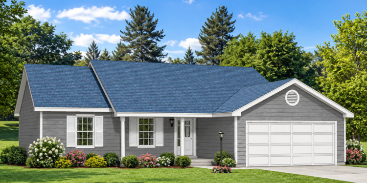1221-Square-Foot Ranch House Plan with 3 Bedrooms, 2 Bathrooms, and a 2-Car Garage